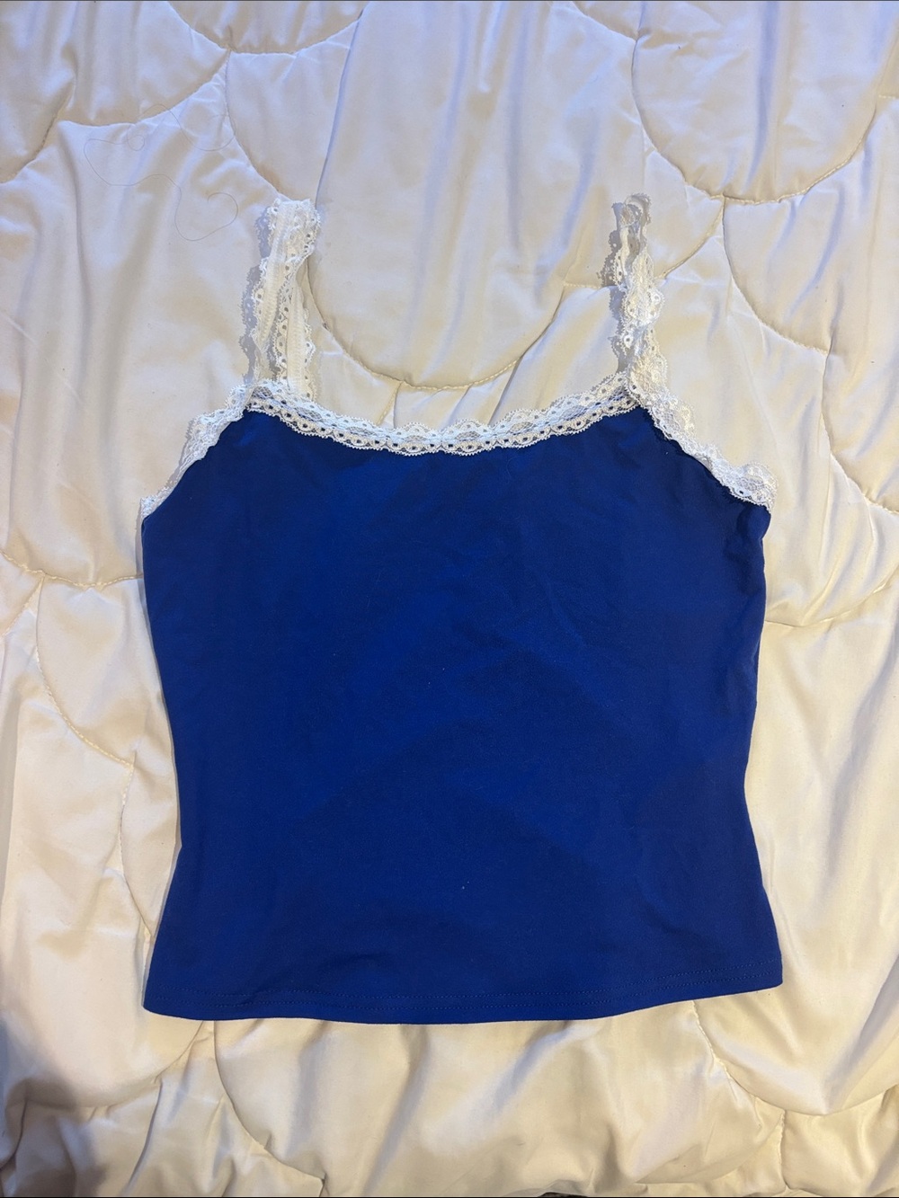 SHEIN Royal Blue Lace-Trim Camisole Tank
